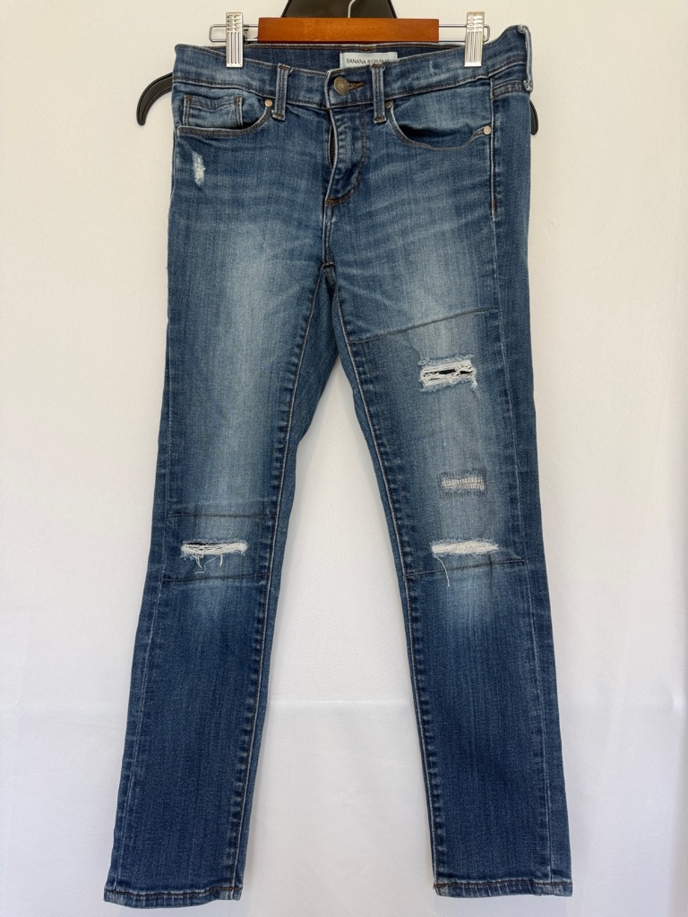 Banana Republic Distressed Blue Skinny Jeans